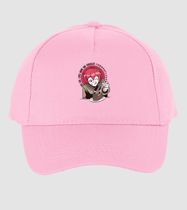 Doar o fată căreia îi place Anime și ciocolata model roz deschis pe tricou