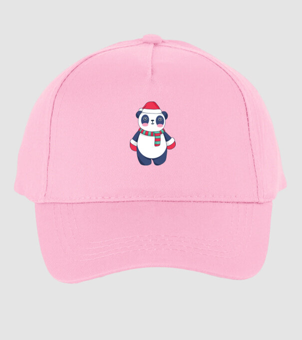 Panda drăguț de Crăciun model roz deschis pe tricou