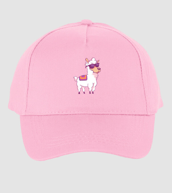 Llama drăguț model roz deschis pe tricou