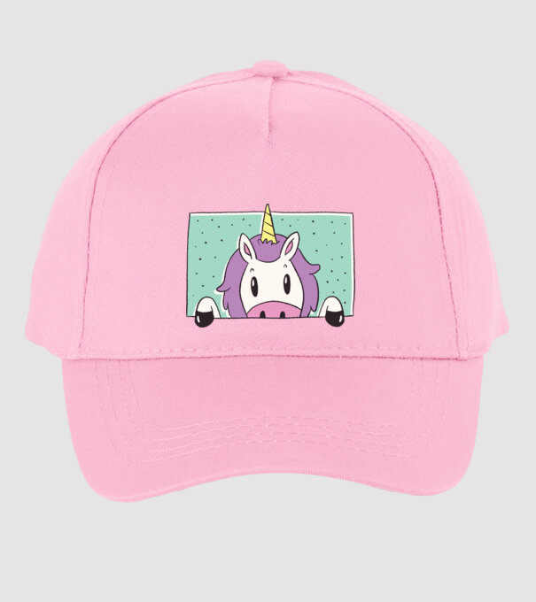 Unicorn curios model roz deschis pe tricou