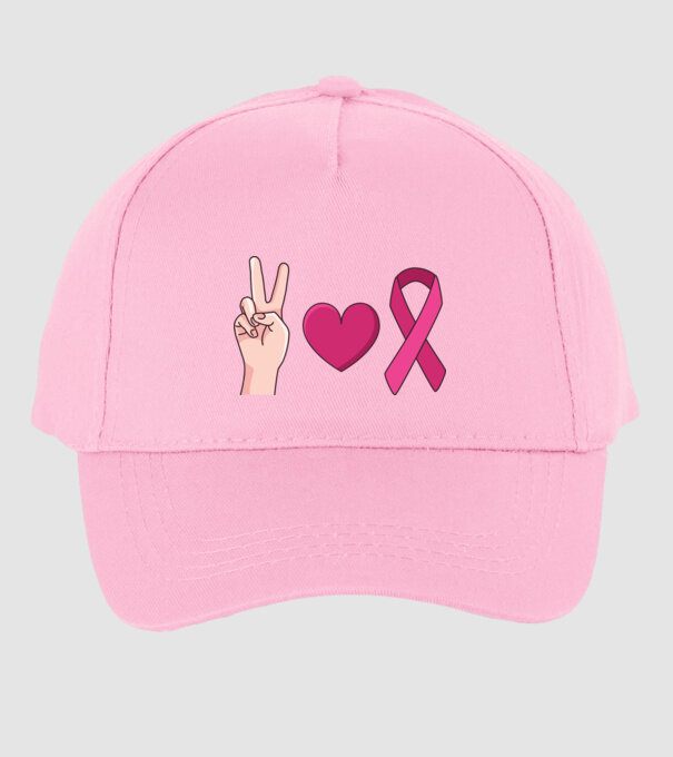 Peace Love lupta împotriva cancerului de sân model roz deschis pe tricou