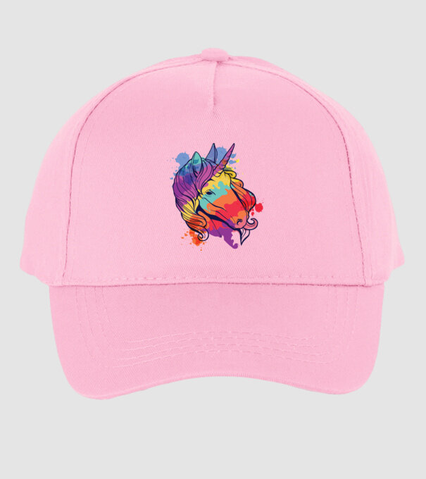 Curcubeu colorat Unicorn tricou model roz deschis pe tricou