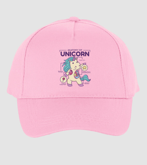 Unicorn Anatomie model roz deschis pe tricou