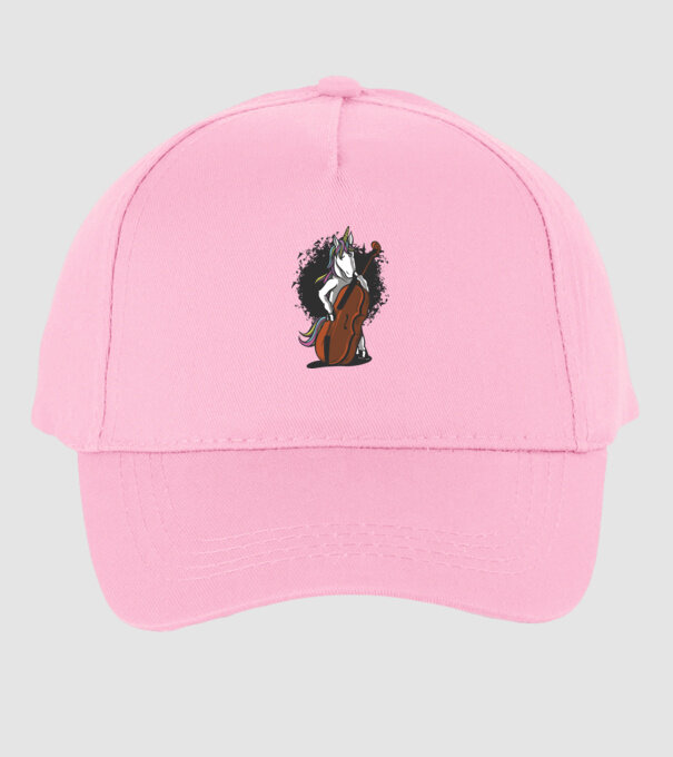 Unicorn cu violoncel model roz deschis pe tricou