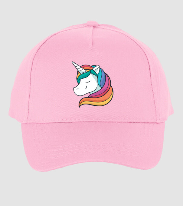 Cap de unicorn model roz deschis pe tricou
