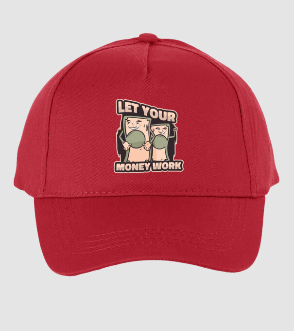 Let your money work model roșu pe tricou