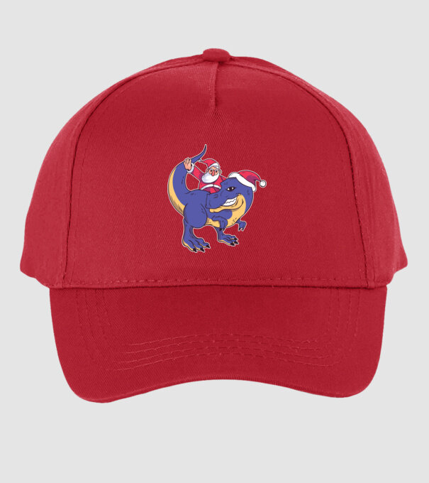 Santasaurus Moș Crăciun pe dinozaur model roșu pe tricou