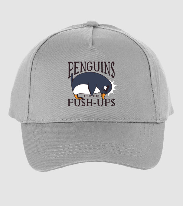 Pinguinii urăsc flotările model gri pe tricou