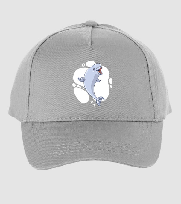 Balenă Beluga model gri pe tricou