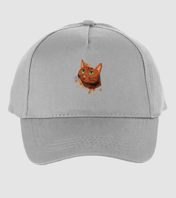 Cap pisică model gri pe tricou