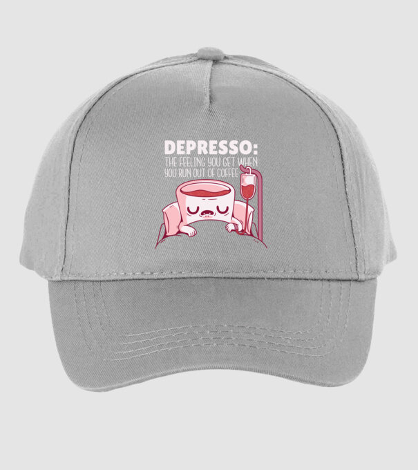 Depresso - Sentimentul când rămâi fără cafea model gri pe tricou