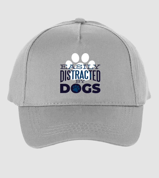 Easily Distracted By Dogs Tricou cu Câine amuzant model gri pe tricou