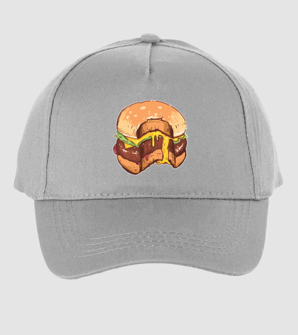 Hamburger model gri pe tricou