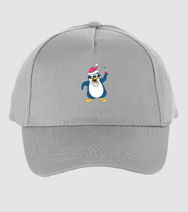 Pinguin de Crăciun model gri pe tricou