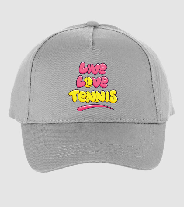 Live Love Tennis model gri pe tricou