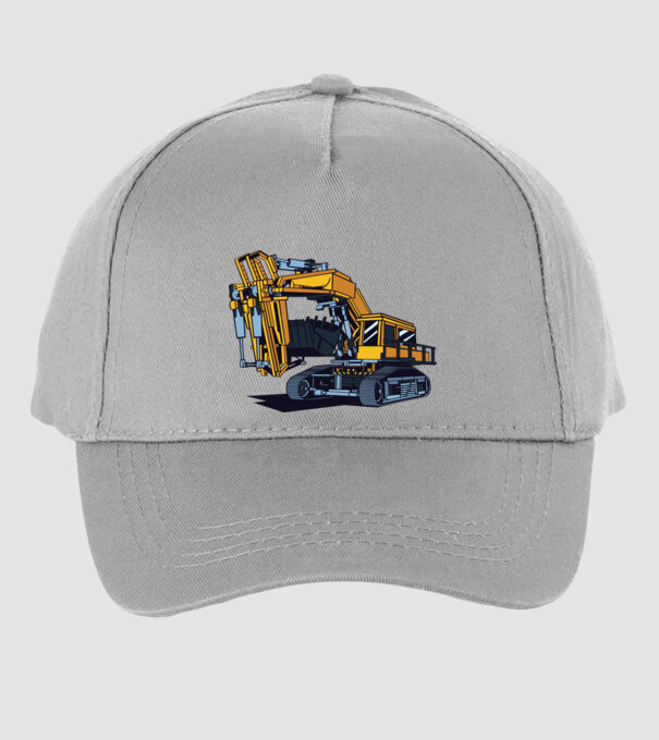 Excavator model gri pe tricou