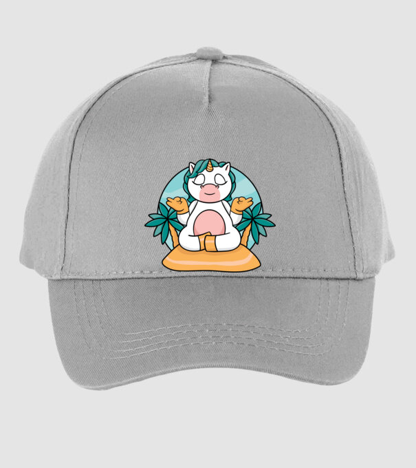 Unicornul meditator model gri pe tricou