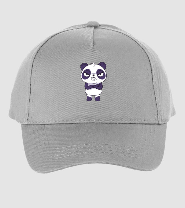 Panda furios model gri pe tricou