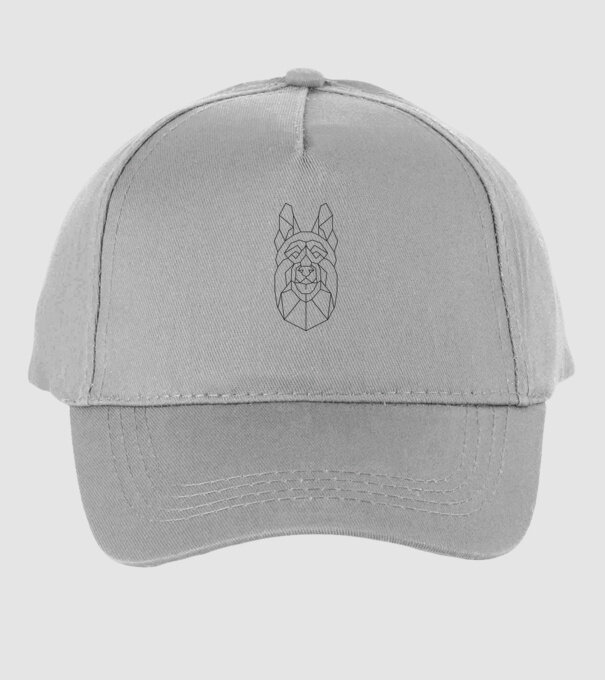 Cap Ciobănesc german Polygon model gri pe tricou