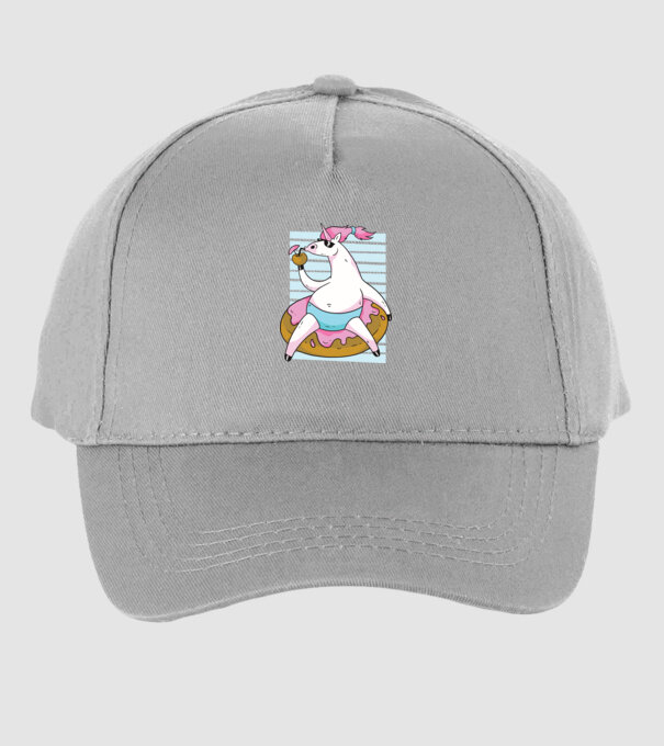 Unicorn în vacanță model gri pe tricou