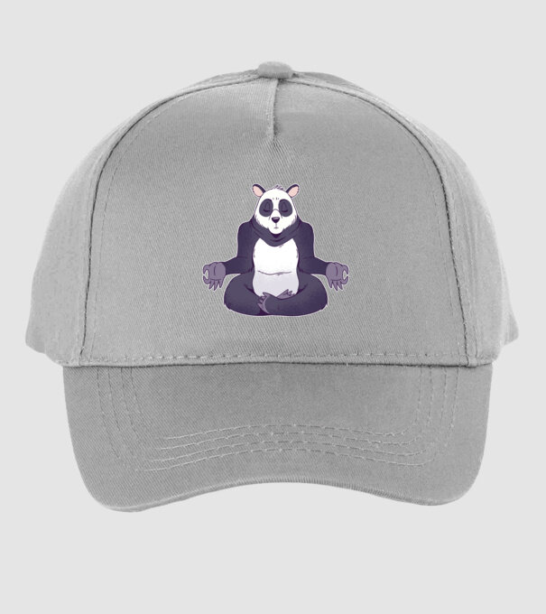 Panda Meditație model gri pe tricou