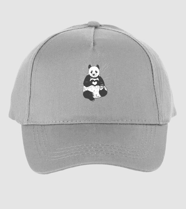 Inimă panda model gri pe tricou