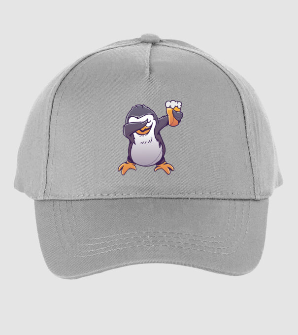 Pinguin cu Bere DAB model gri pe tricou