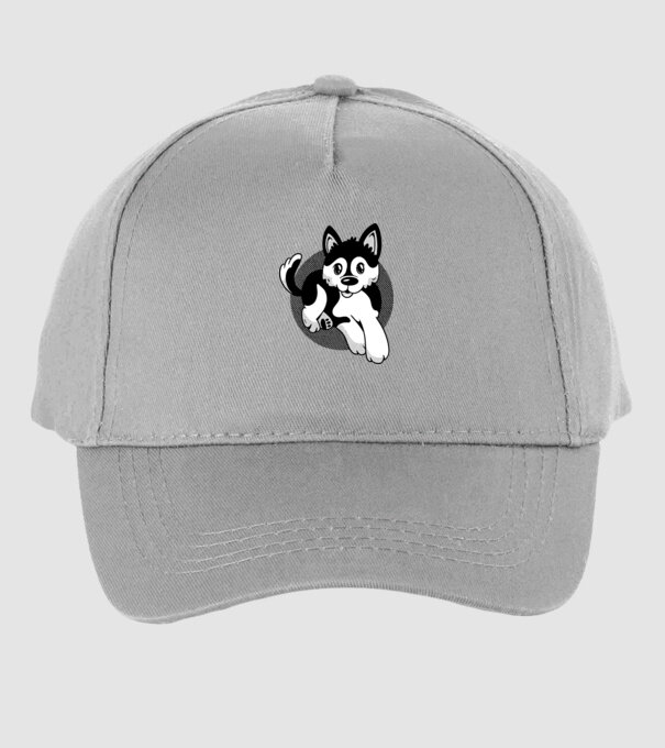 Câine Pomsky model gri pe tricou