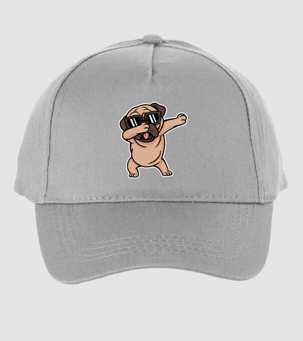 Pug DAB model gri pe tricou