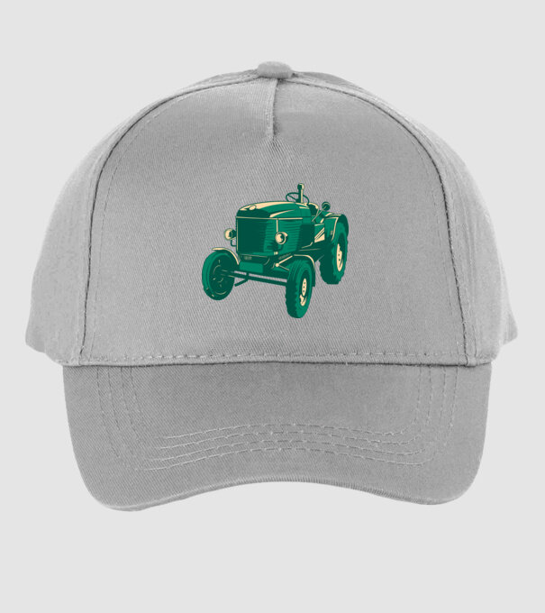 Tractor vechi model gri pe tricou