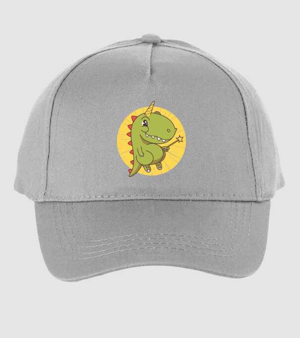 T-rex Unicorn cu baghetă magică model gri pe tricou