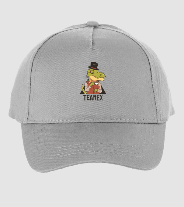 Tea Rex dinozaur cu ceai model gri pe tricou