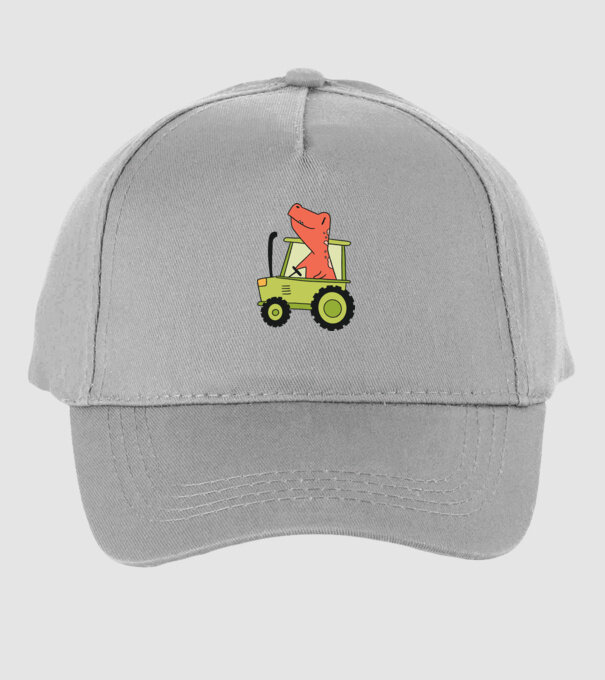 Tractor dinozaur model gri pe tricou