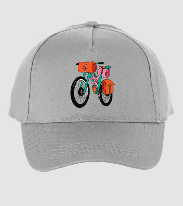Bicicletă Drumeție model gri pe tricou