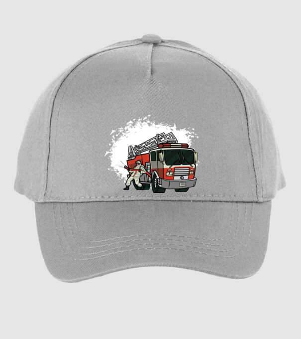 Pompier în acțiune model gri pe tricou