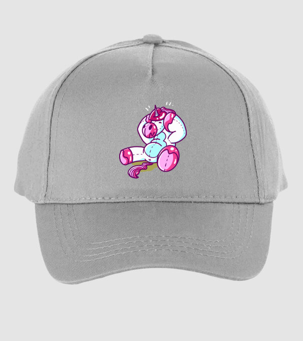 Unicorn cu inimă încornorată model gri pe tricou