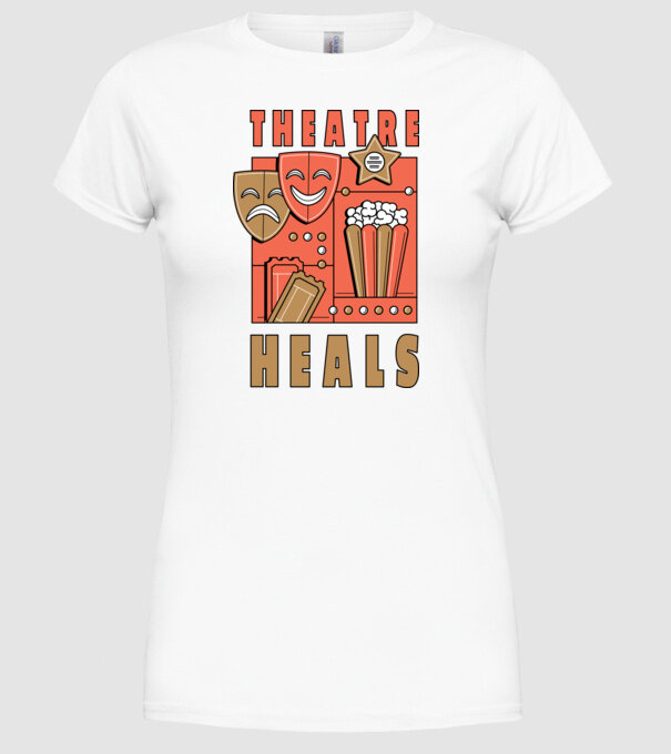 Teatrul vindecă model alb pe tricou