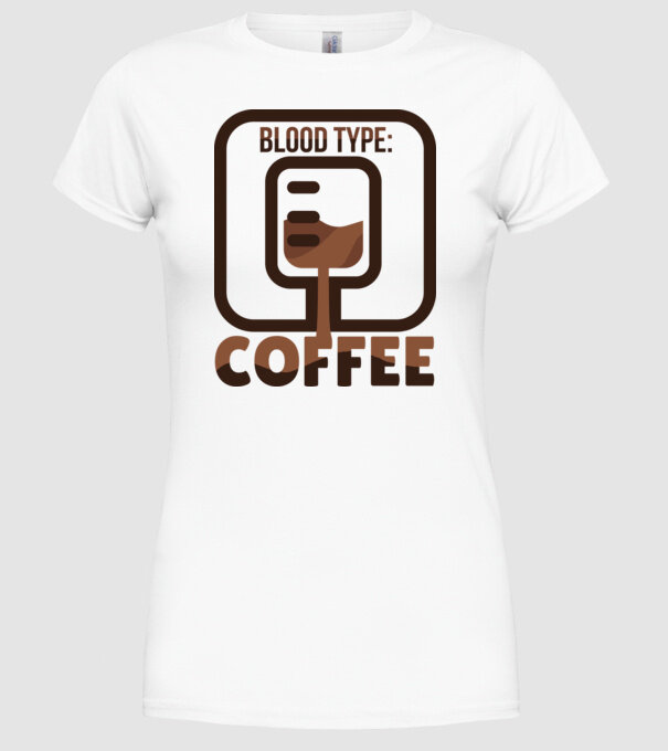Grupa mea de sânge este cafeaua model alb pe tricou