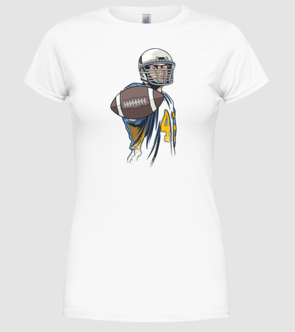 Jucător de fotbal American model alb pe tricou