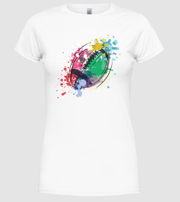 Fotbal american Acuarelă model alb pe tricou