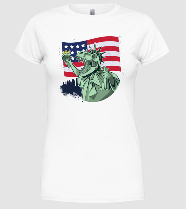 Ziua Independenței americane 4 iulie T-rex model alb pe tricou