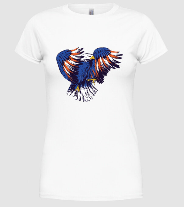 Vultur American model alb pe tricou