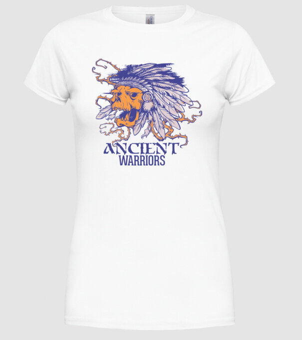 Ancient Warriors model alb pe tricou