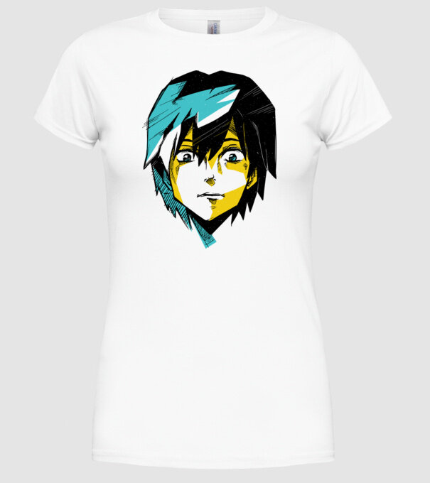 Cap Anime model alb pe tricou