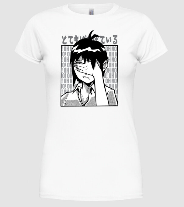 Cap Anime model alb pe tricou