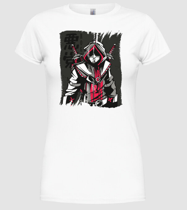 Războinic Anime model alb pe tricou
