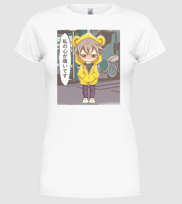 Anime Manga scenă model alb pe tricou