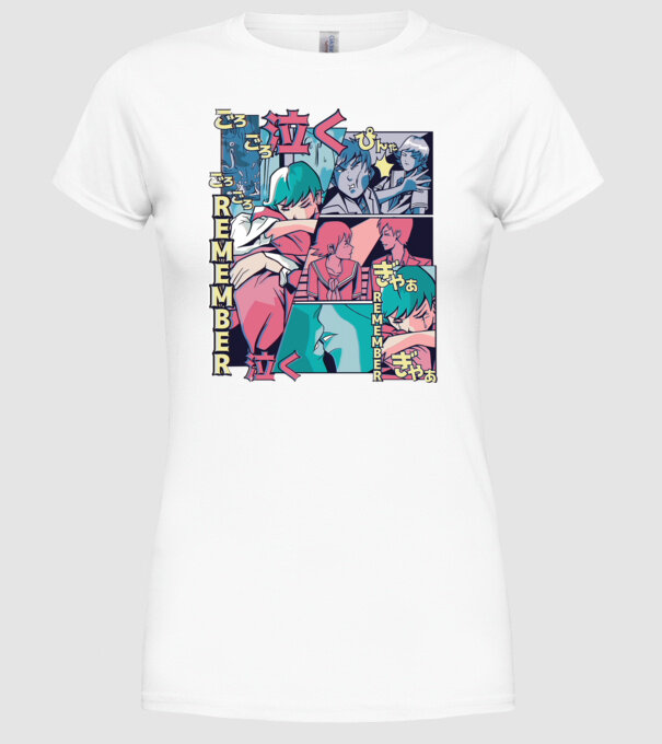 Anime Vaporwave benzi desenate model alb pe tricou