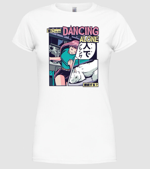 Anime Vaporwave benzi desenate model alb pe tricou