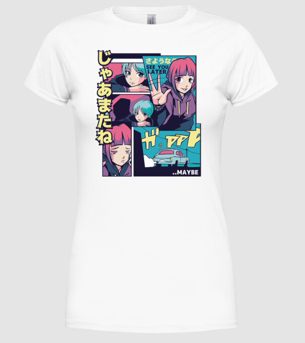 Anime Vaporwave See you Later model alb pe tricou